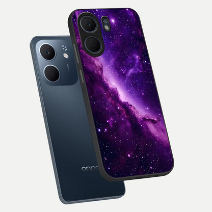  Purple Shade Sky phone case For Oppo A5x 5G showing premium glass back cover with detailed artwork