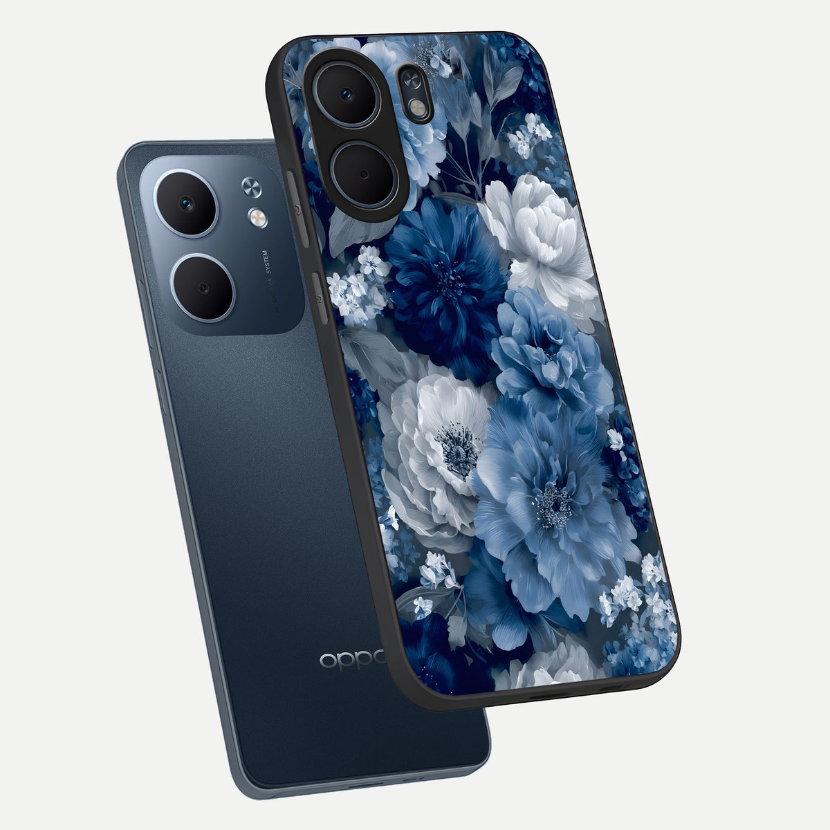 Royal Bloom Garden phone case For Oppo A5x 5G showing premium glass back cover with detailed artwork