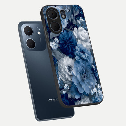 Royal Bloom Garden phone case For Oppo A5x 5G showing premium glass back cover with detailed artwork