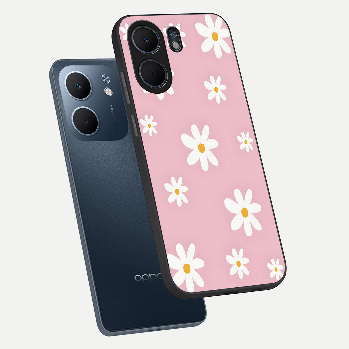  Soft Daisy Bliss phone case For Oppo A5x 5G showing premium glass back cover with detailed artwork