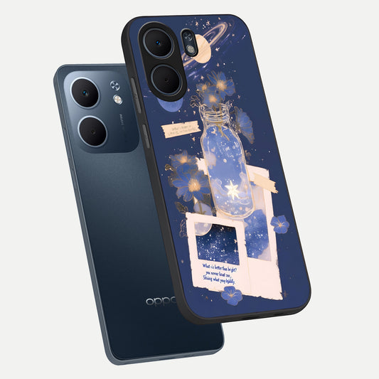  Starlit Cosmic Jar phone case For Oppo A5x 5G showing premium glass back cover with detailed artwork