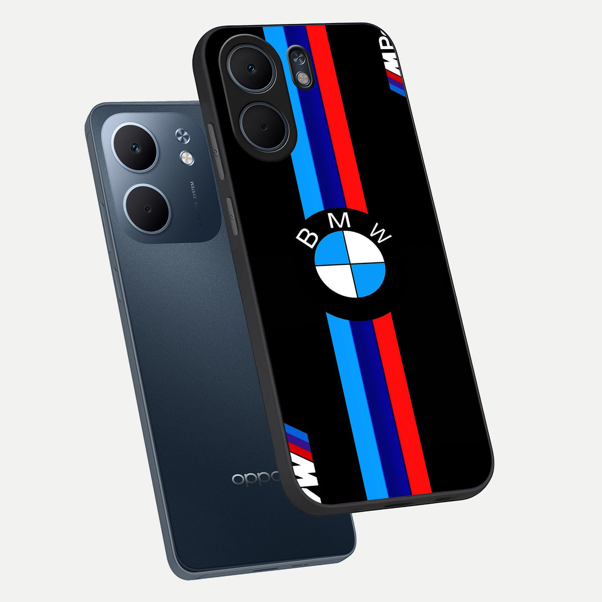  Turbo BMW Beast phone case For Oppo A5x 5G showing premium glass back cover with detailed artwork