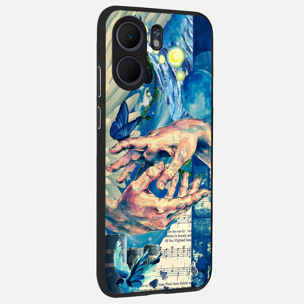  Aesthetic Divider back cover For Oppo A5x 5G slim fit glass case with vibrant aesthetic design