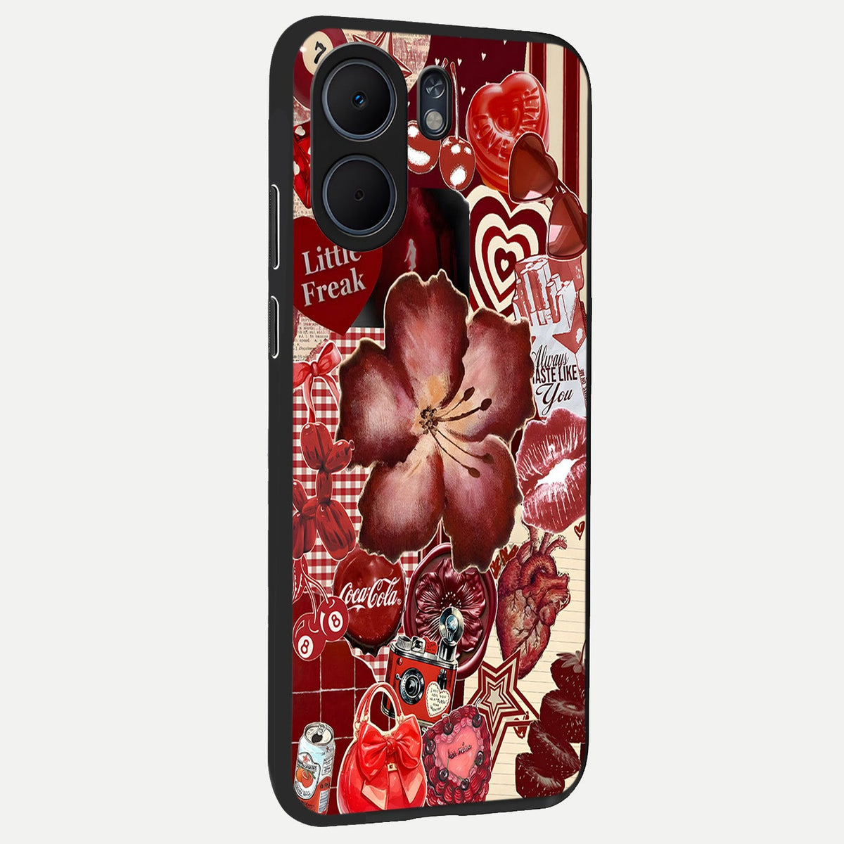  Aesthetic Little Freak back cover For Oppo A5x 5G slim fit glass case with vibrant aesthetic design