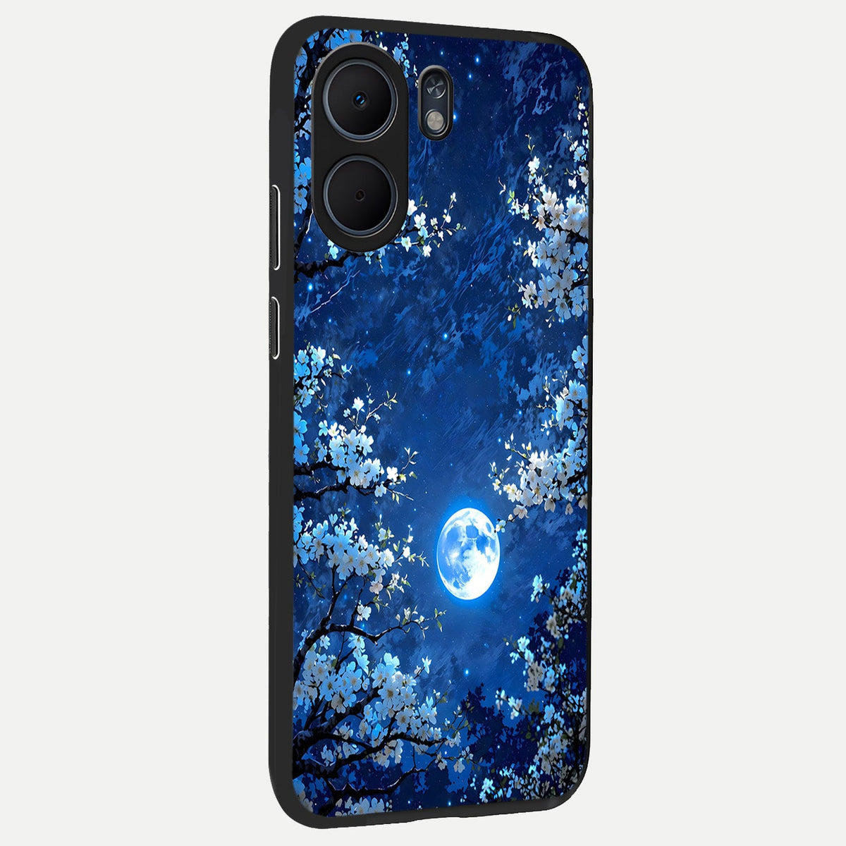 Blossom Moonlight Sky back cover For Oppo A5x 5G slim fit glass case with vibrant aesthetic design