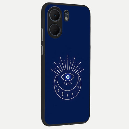  Blue Evil Eye back cover For Oppo A5x 5G slim fit glass case with vibrant aesthetic design