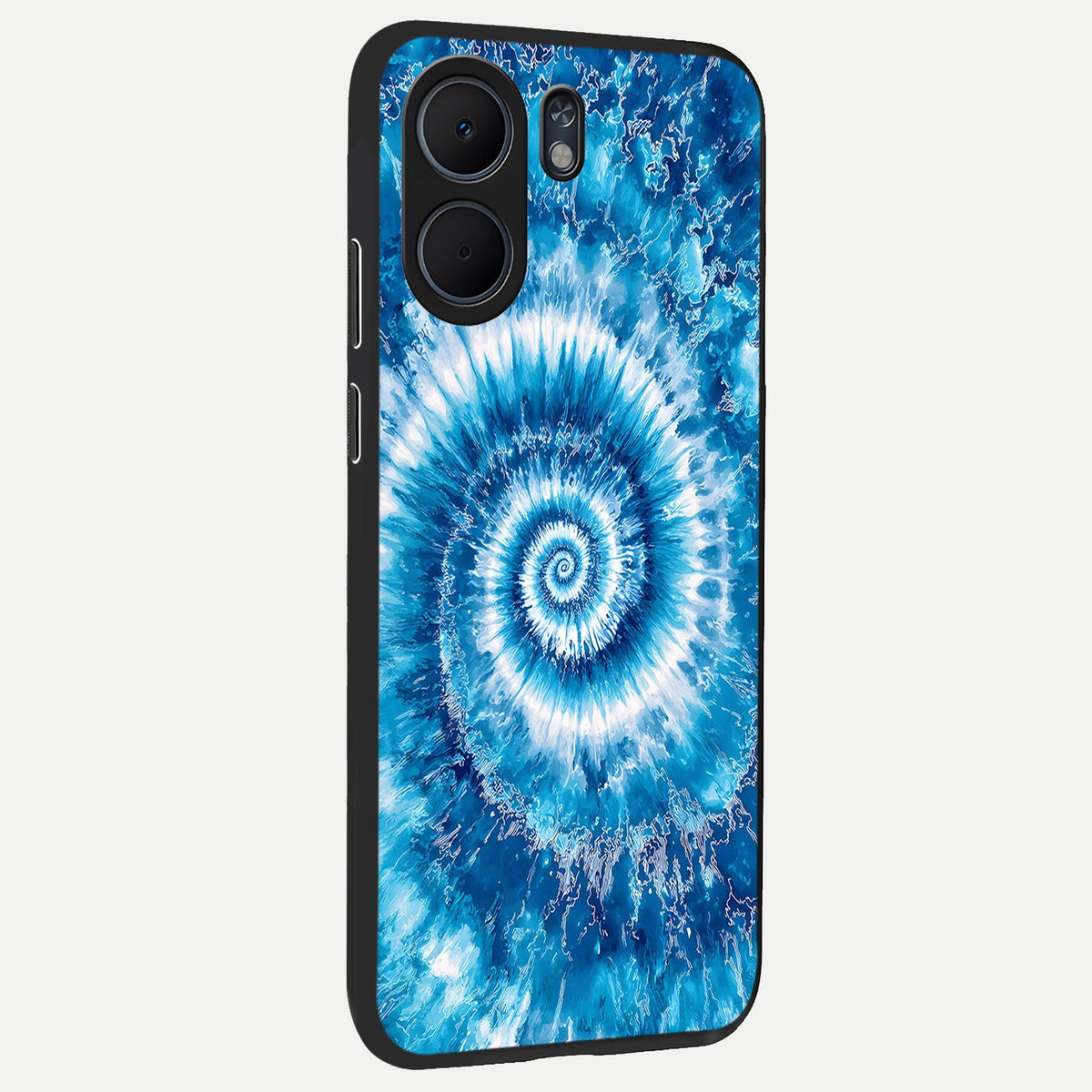  Blue Galaxy Wave back cover For Oppo A5x 5G slim fit glass case with vibrant aesthetic design