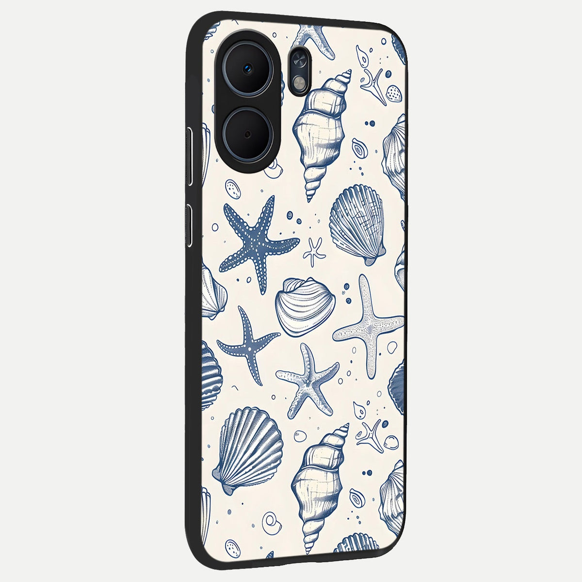  Blue Ocean Outline back cover For Oppo A5x 5G slim fit glass case with vibrant aesthetic design