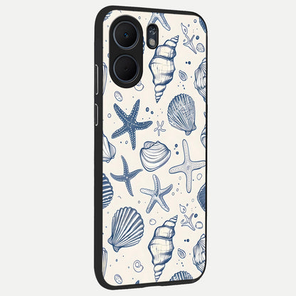 Blue Ocean Outline back cover For Oppo A5x 5G slim fit glass case with vibrant aesthetic design