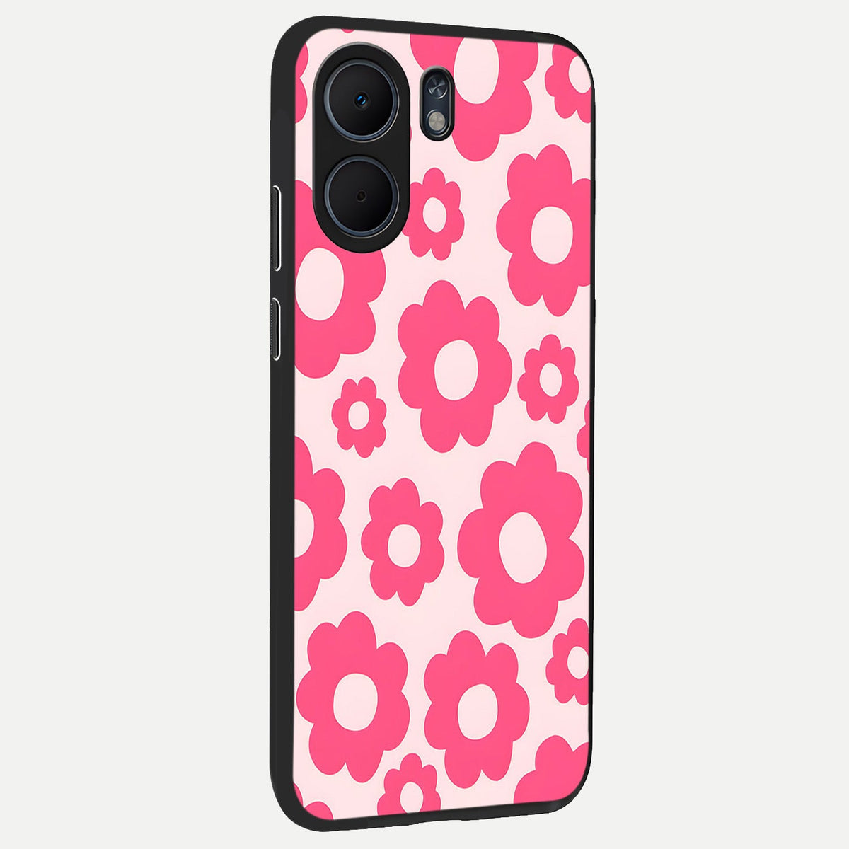  Blush Flower Pop back cover For Oppo A5x 5G slim fit glass case with vibrant aesthetic design