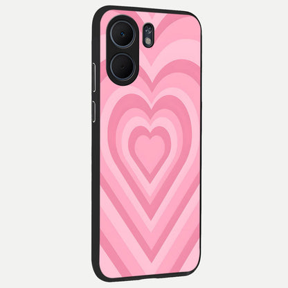  Blush Heart Waves back cover For Oppo A5x 5G slim fit glass case with vibrant aesthetic design