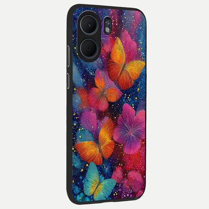  Butterfly Dream Mist back cover For Oppo A5x 5G slim fit glass case with vibrant aesthetic design