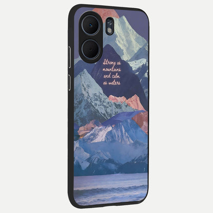  Celestial Mountain Calm back cover For Oppo A5x 5G slim fit glass case with vibrant aesthetic design