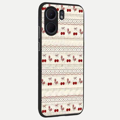  Cherry Bloom Charm back cover For Oppo A5x 5G slim fit glass case with vibrant aesthetic design