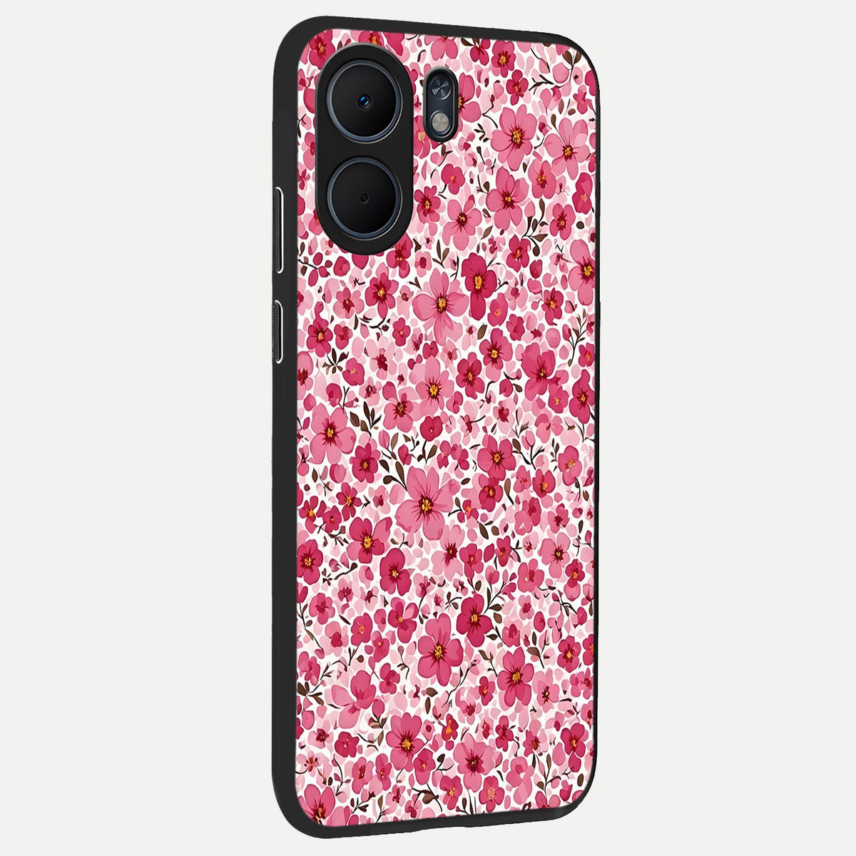  Cherry Blossom Charm back cover For Oppo A5x 5G slim fit glass case with vibrant aesthetic design