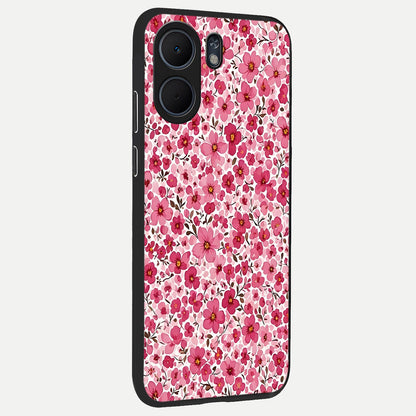  Cherry Blossom Charm back cover For Oppo A5x 5G slim fit glass case with vibrant aesthetic design