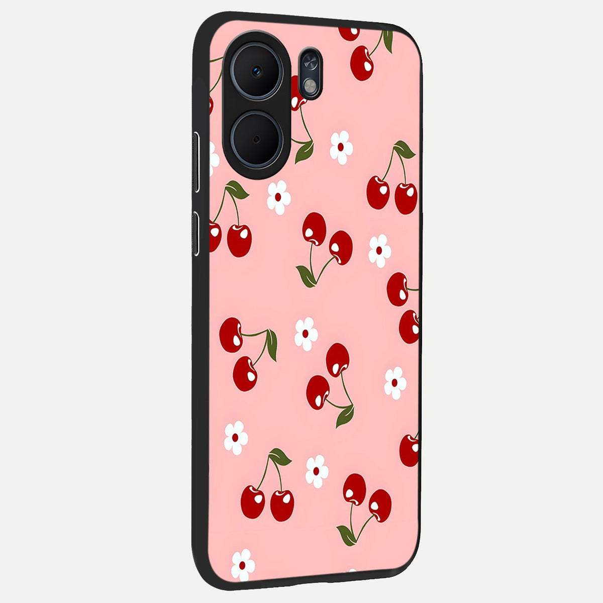  Cherry Love Mood back cover For Oppo A5x 5G slim fit glass case with vibrant aesthetic design