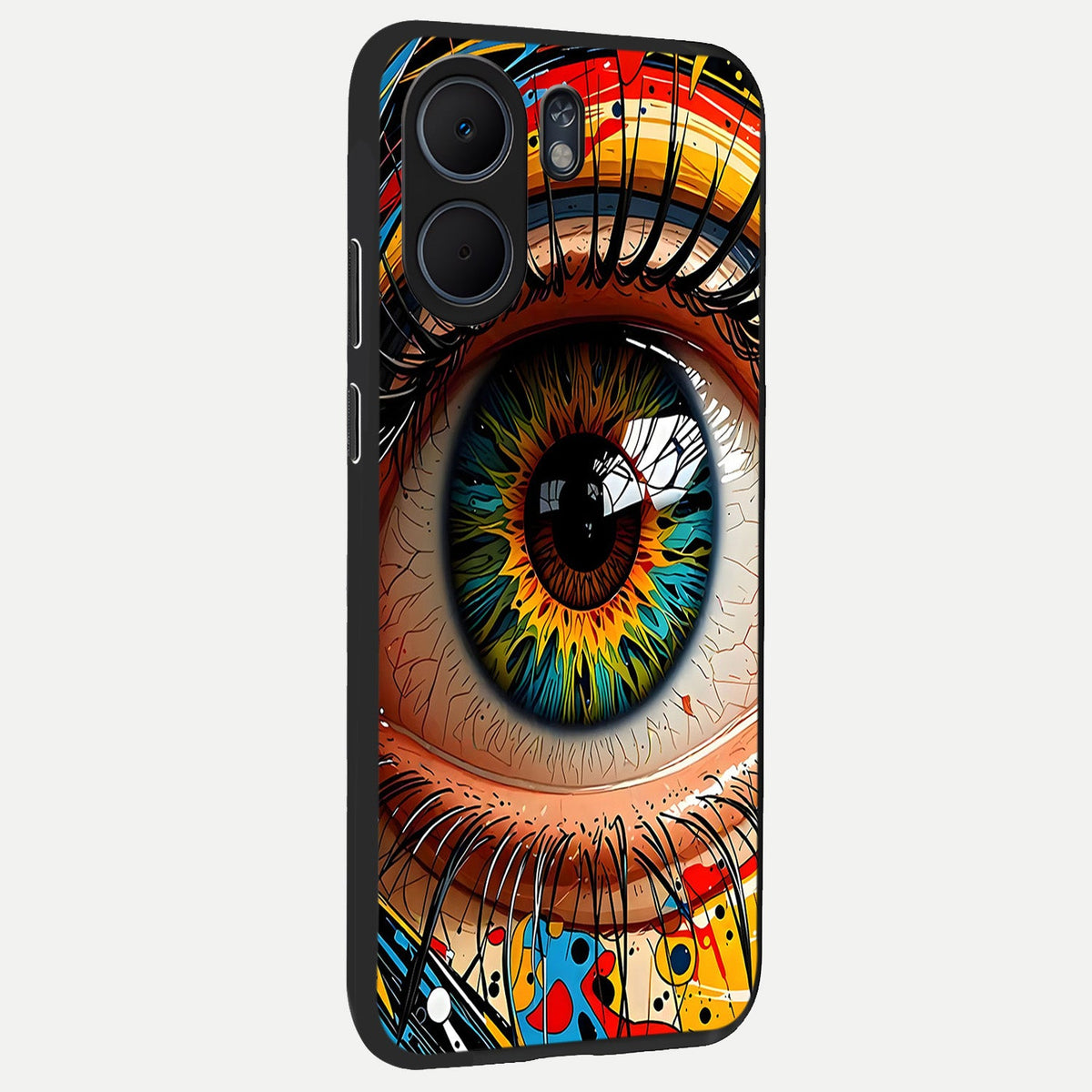  Colorful Eye back cover For Oppo A5x 5G slim fit glass case with vibrant aesthetic design