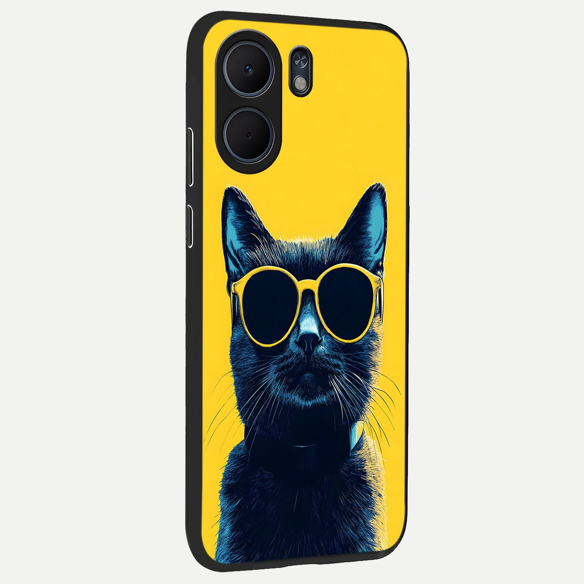  Cool Cat Vibes back cover For Oppo A5x 5G slim fit glass case with vibrant aesthetic design