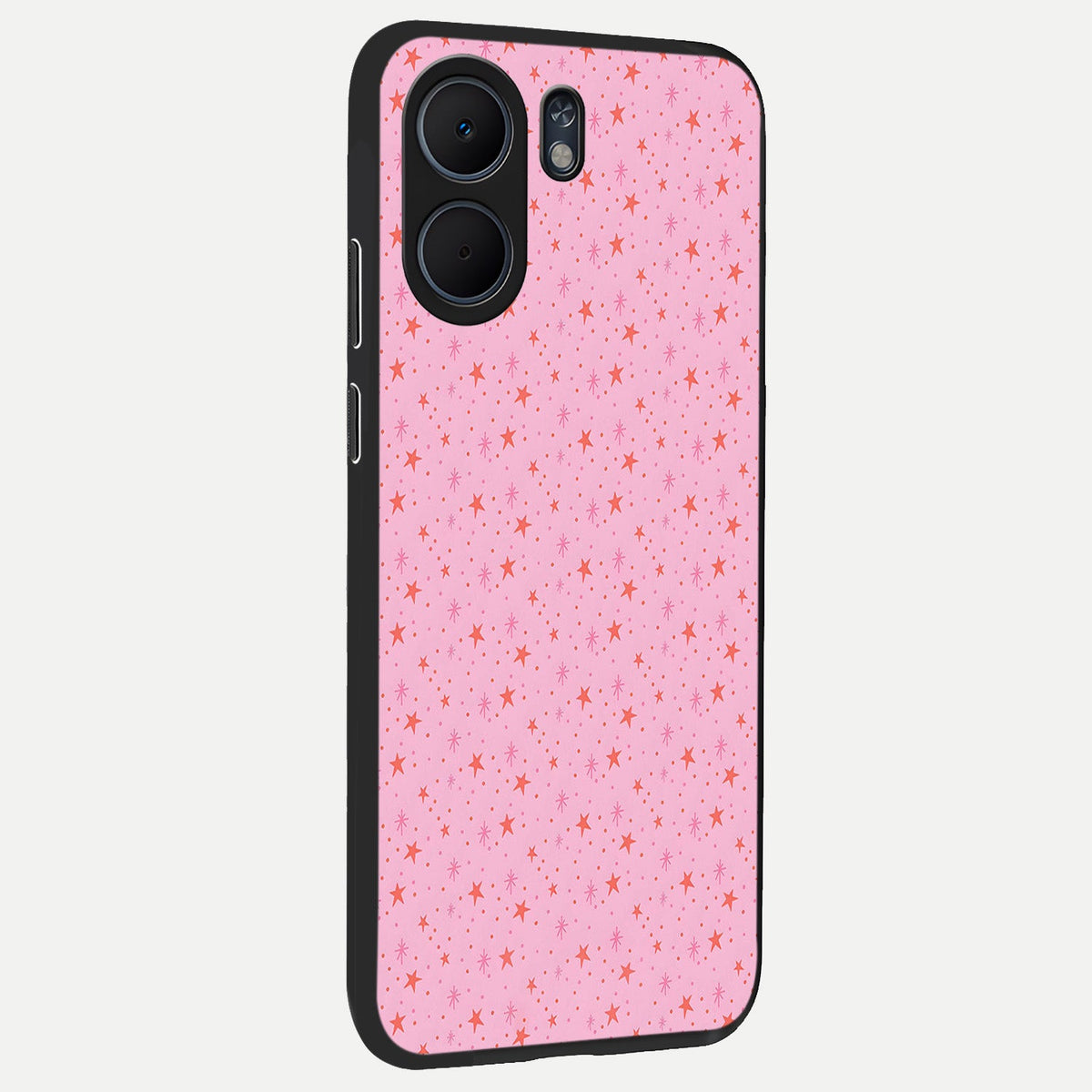  Cosmic Pink Sparkle back cover For Oppo A5x 5G slim fit glass case with vibrant aesthetic design