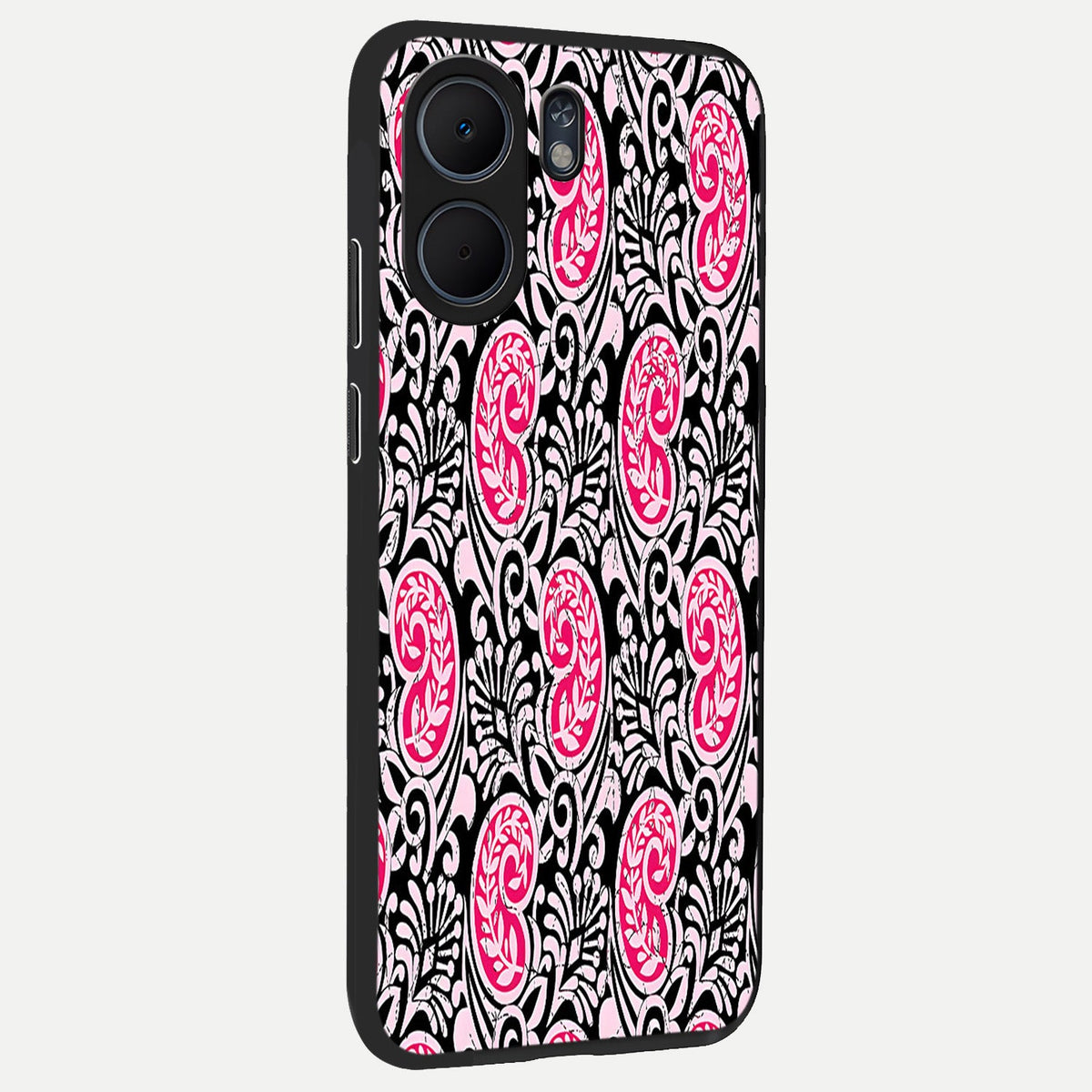  Crimson Paisley Charm back cover For Oppo A5x 5G slim fit glass case with vibrant aesthetic design