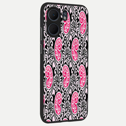  Crimson Paisley Charm back cover For Oppo A5x 5G slim fit glass case with vibrant aesthetic design