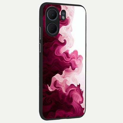  Crimson Wave Flow back cover For Oppo A5x 5G slim fit glass case with vibrant aesthetic design