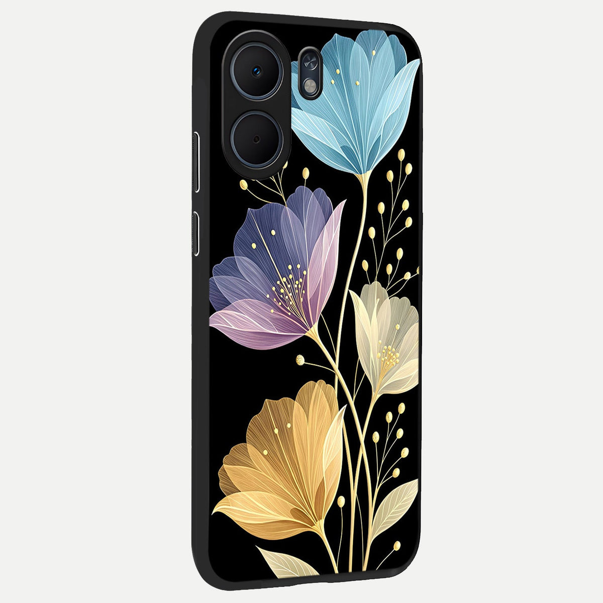  Flower Bloom Glow back cover For Oppo A5x 5G slim fit glass case with vibrant aesthetic design