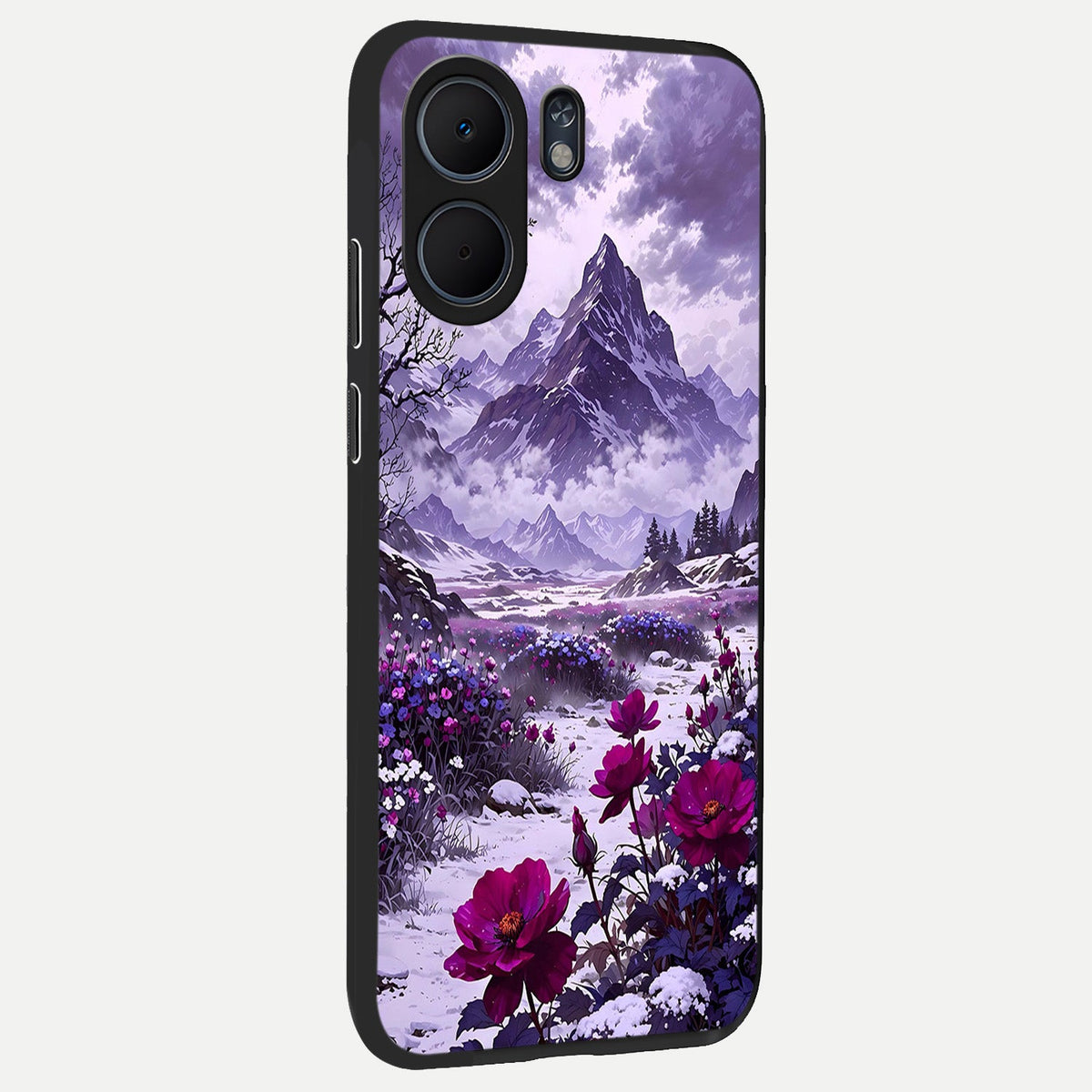  Flower Mountain View back cover For Oppo A5x 5G slim fit glass case with vibrant aesthetic design