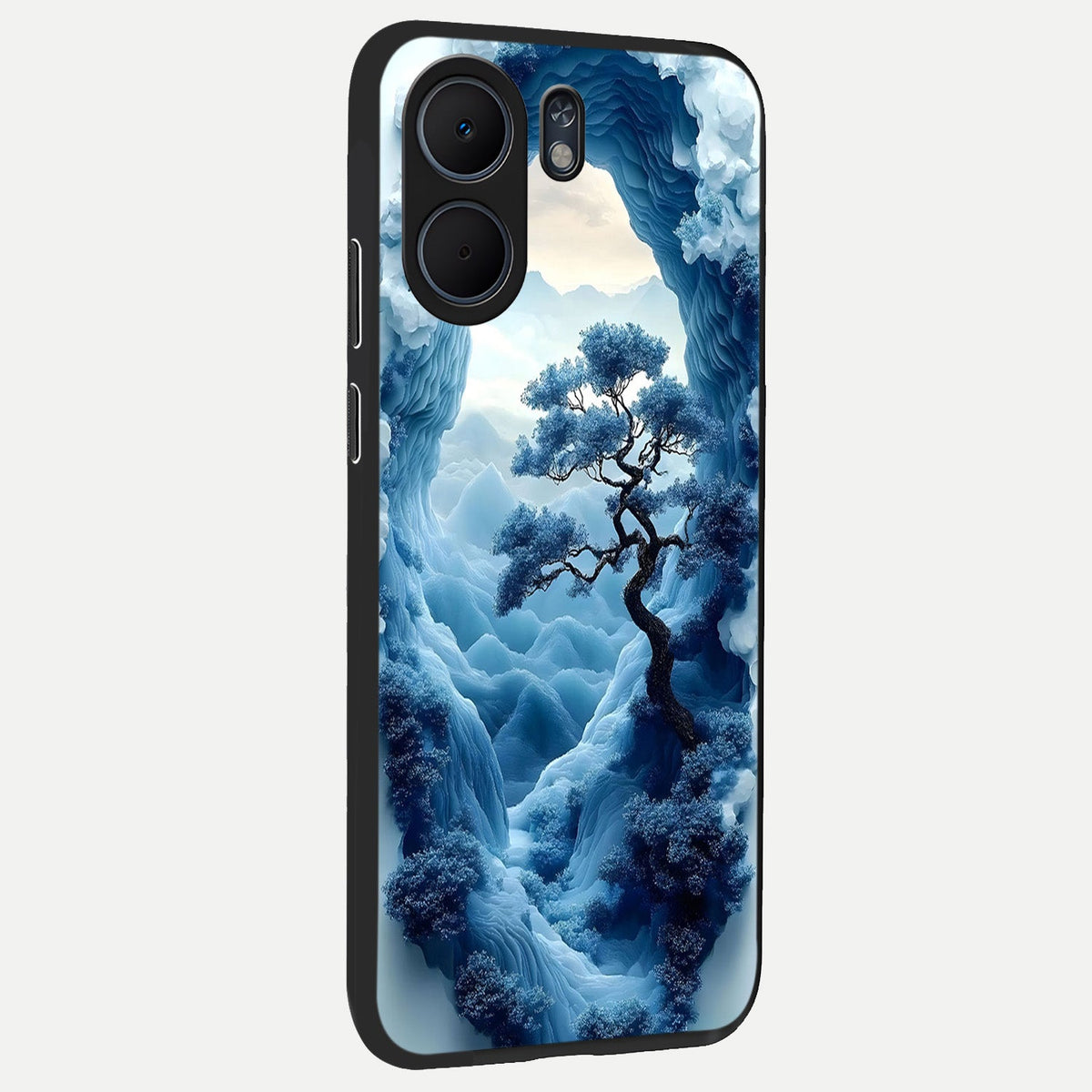  Frozen Serenity Gate back cover For Oppo A5x 5G slim fit glass case with vibrant aesthetic design