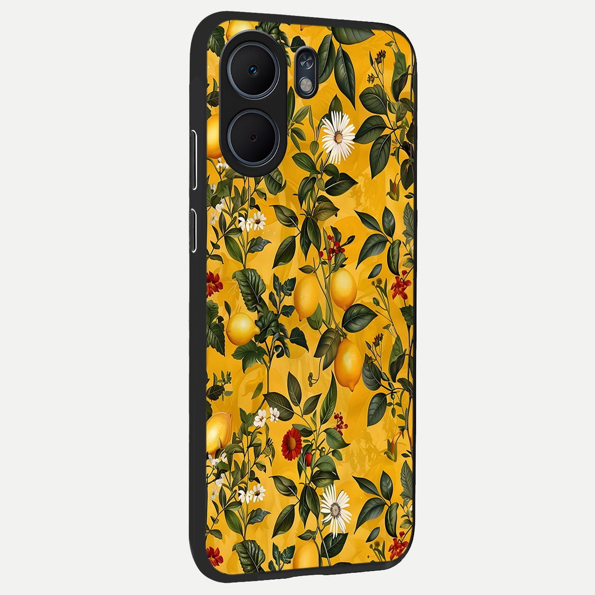  Golden Lemon Field back cover For Oppo A5x 5G slim fit glass case with vibrant aesthetic design