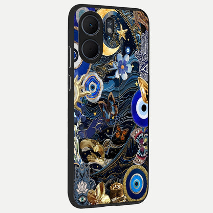  Golden Moon Magic back cover For Oppo A5x 5G slim fit glass case with vibrant aesthetic design