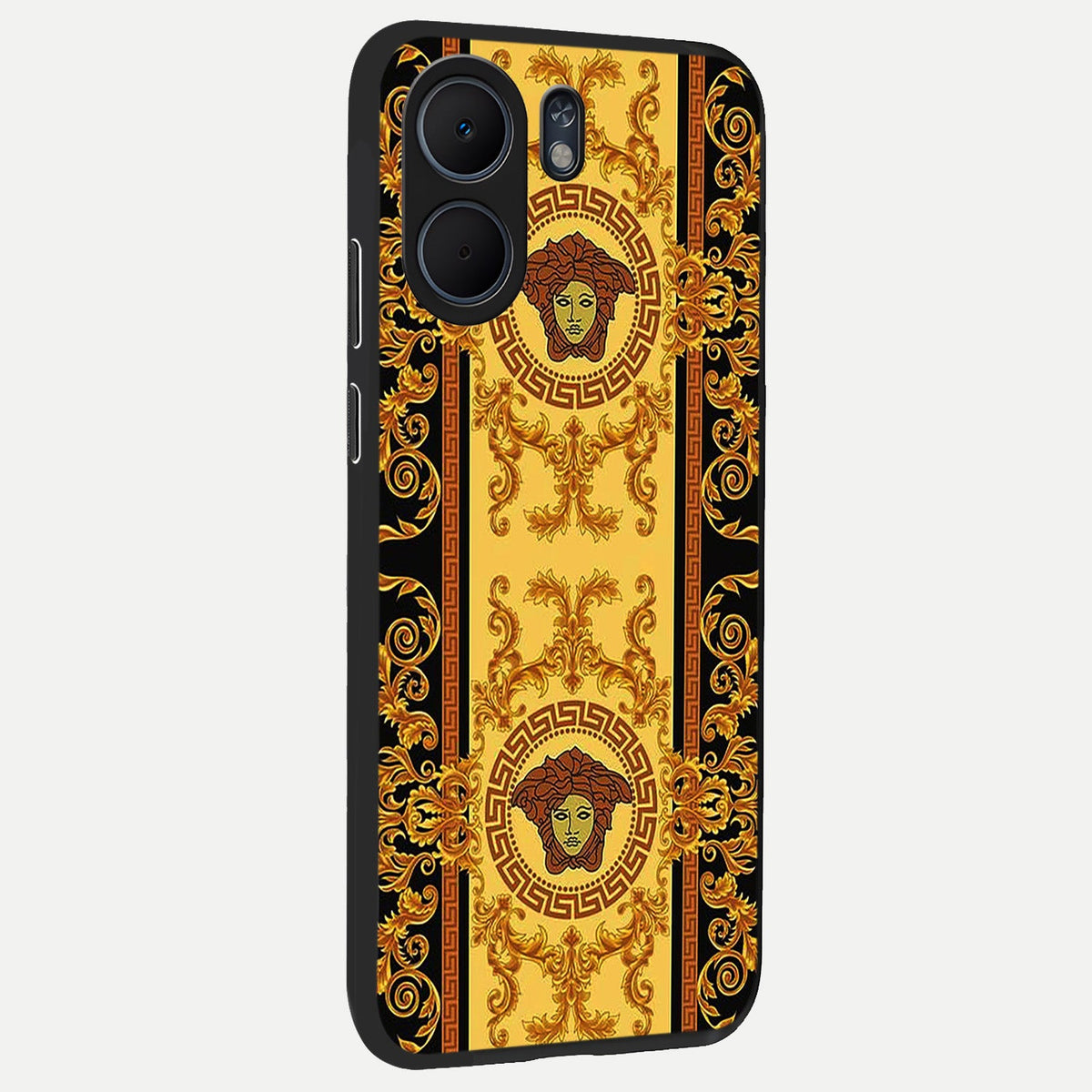  Golden Royal Heritage back cover For Oppo A5x 5G slim fit glass case with vibrant aesthetic design