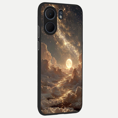  Golden Sky Dream back cover For Oppo A5x 5G slim fit glass case with vibrant aesthetic design
