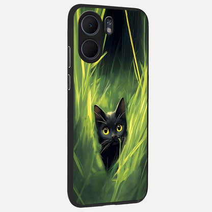  Hidden Cat Whisper back cover For Oppo A5x 5G slim fit glass case with vibrant aesthetic design