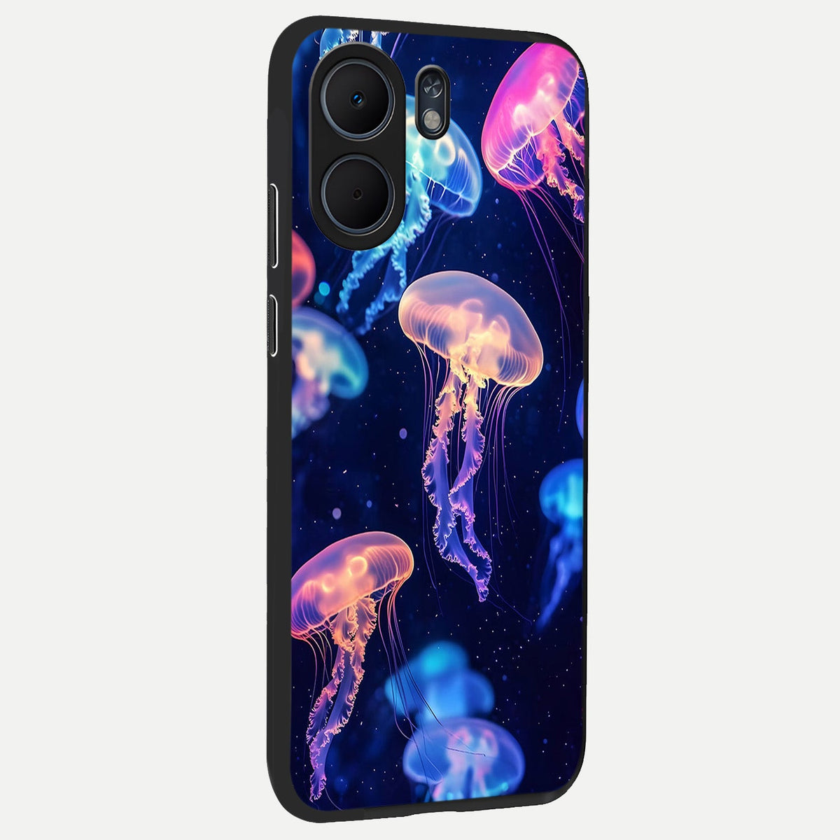  Jellyfish Pattern back cover For Oppo A5x 5G slim fit glass case with vibrant aesthetic design