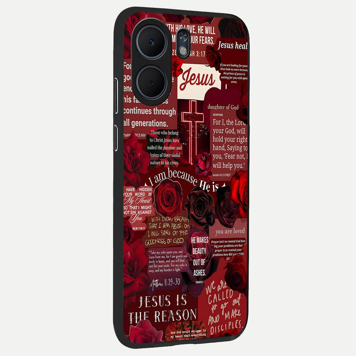  Jesus Love Heals back cover For Oppo A5x 5G slim fit glass case with vibrant aesthetic design