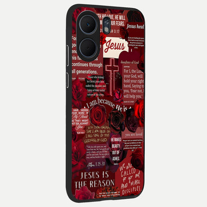  Jesus Love Heals back cover For Oppo A5x 5G slim fit glass case with vibrant aesthetic design