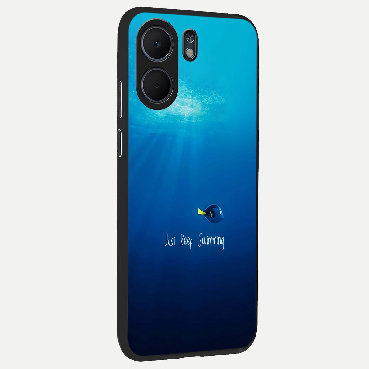  Just Keep Swimming back cover For Oppo A5x 5G slim fit glass case with vibrant aesthetic design