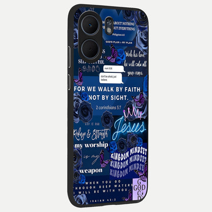  Kingdom Faith Glow back cover For Oppo A5x 5G slim fit glass case with vibrant aesthetic design