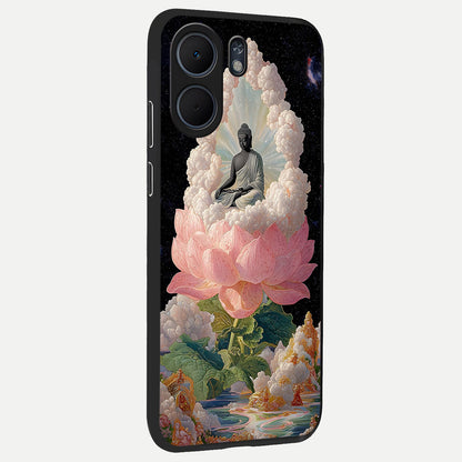  Lotus Divine Peace back cover For Oppo A5x 5G slim fit glass case with vibrant aesthetic design