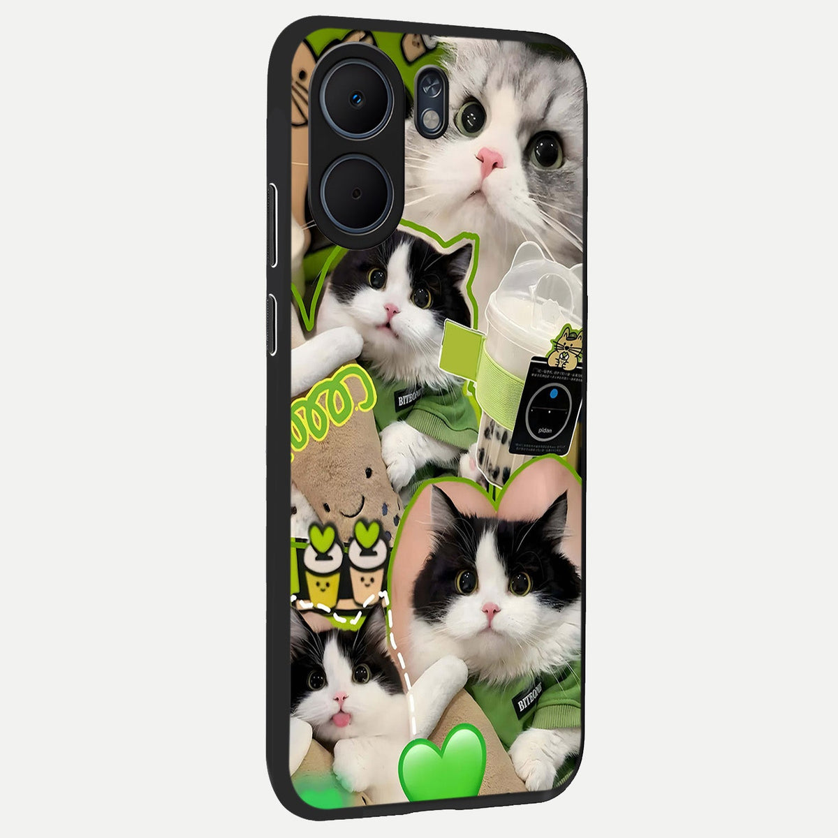  Matcha Cats Mood back cover For Oppo A5x 5G slim fit glass case with vibrant aesthetic design
