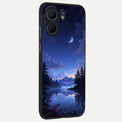  Midnight Lake Peace back cover For Oppo A5x 5G slim fit glass case with vibrant aesthetic design