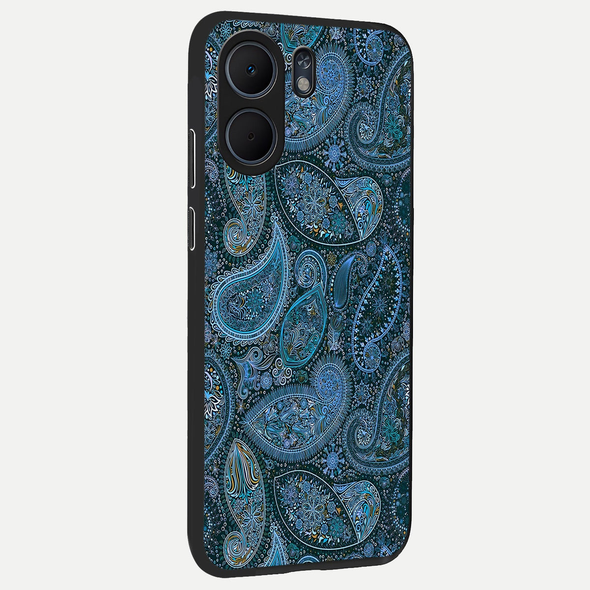  Midnight Paisley Glow back cover For Oppo A5x 5G slim fit glass case with vibrant aesthetic design