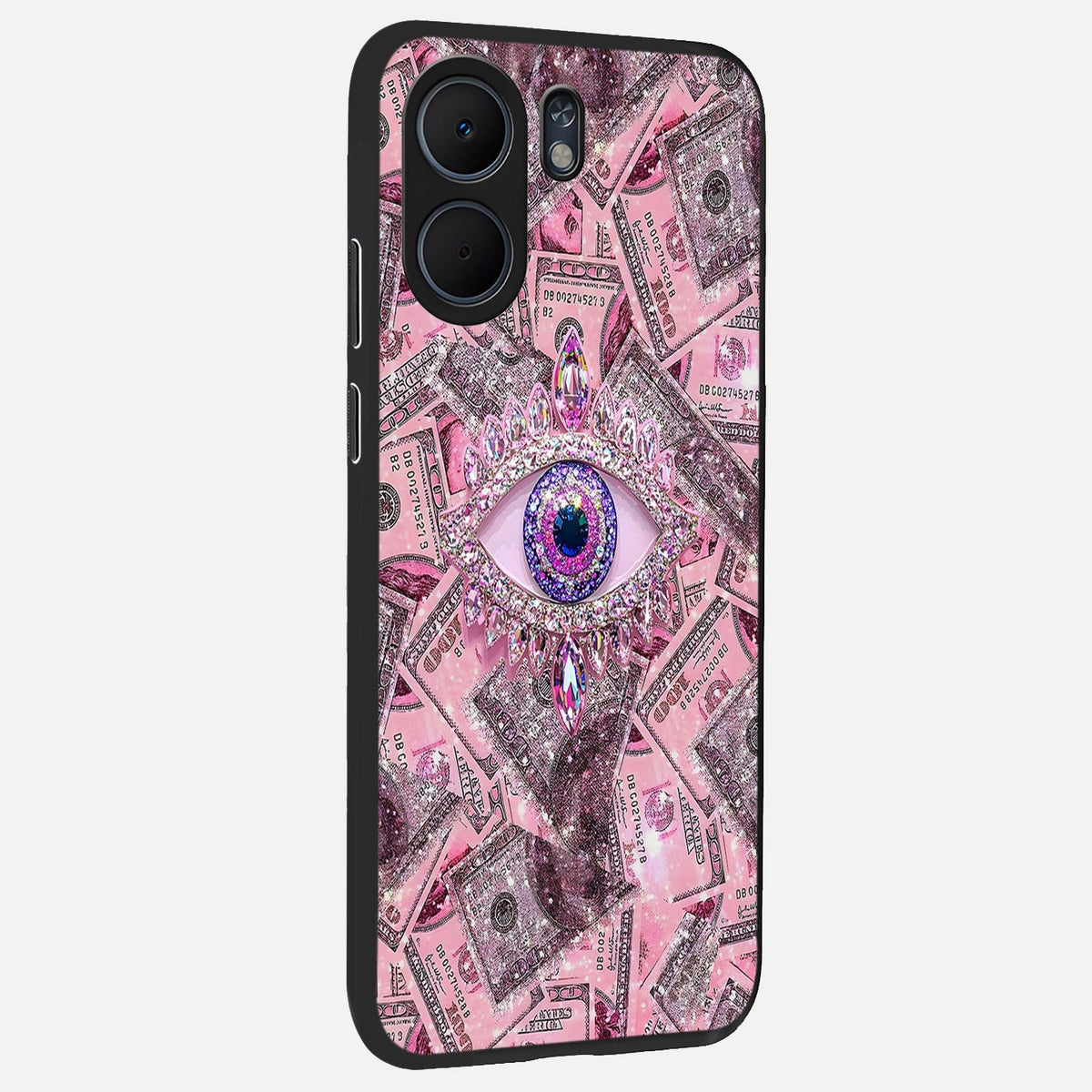  Money Eye Luxe back cover For Oppo A5x 5G slim fit glass case with vibrant aesthetic design