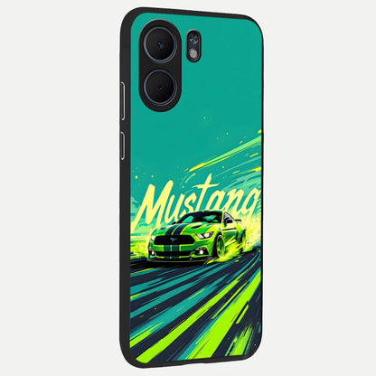  Mustang Bang back cover For Oppo A5x 5G slim fit glass case with vibrant aesthetic design