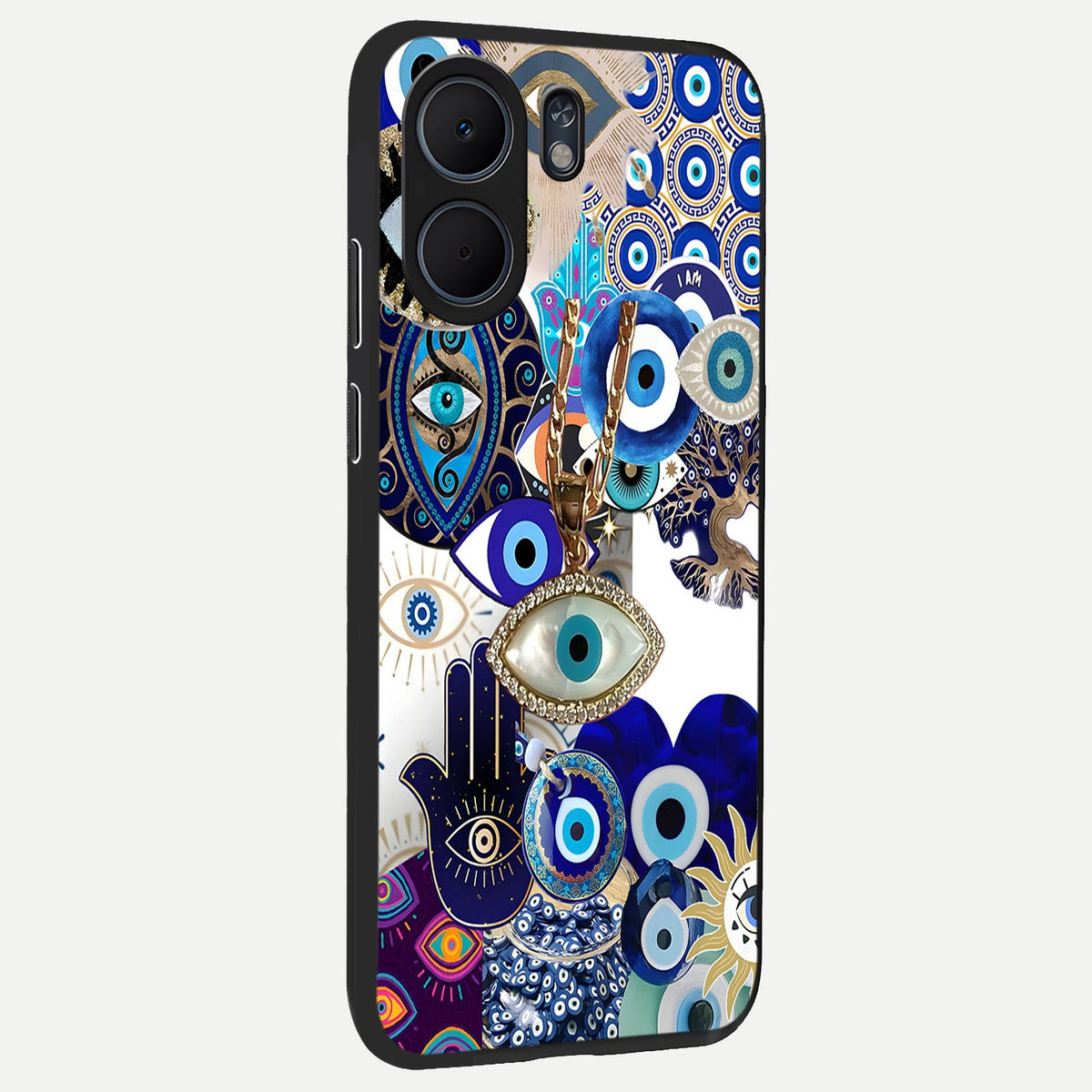  Mystic Charm Eye back cover For Oppo A5x 5G slim fit glass case with vibrant aesthetic design