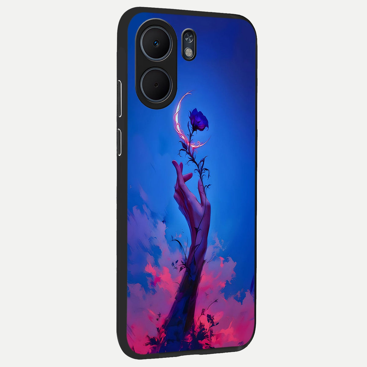  Mystic Hand back cover For Oppo A5x 5G slim fit glass case with vibrant aesthetic design