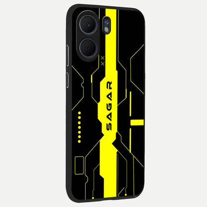  Neon CYBERPUNK Custom Name back cover For Oppo A5x 5G slim fit glass case with vibrant aesthetic design
