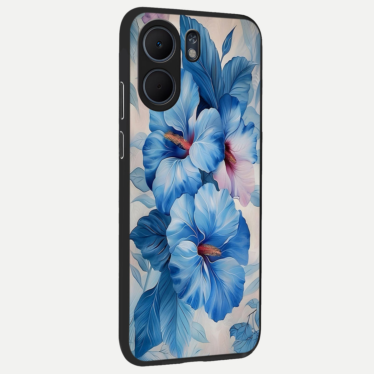  Ocean Hibiscus Grace back cover For Oppo A5x 5G slim fit glass case with vibrant aesthetic design